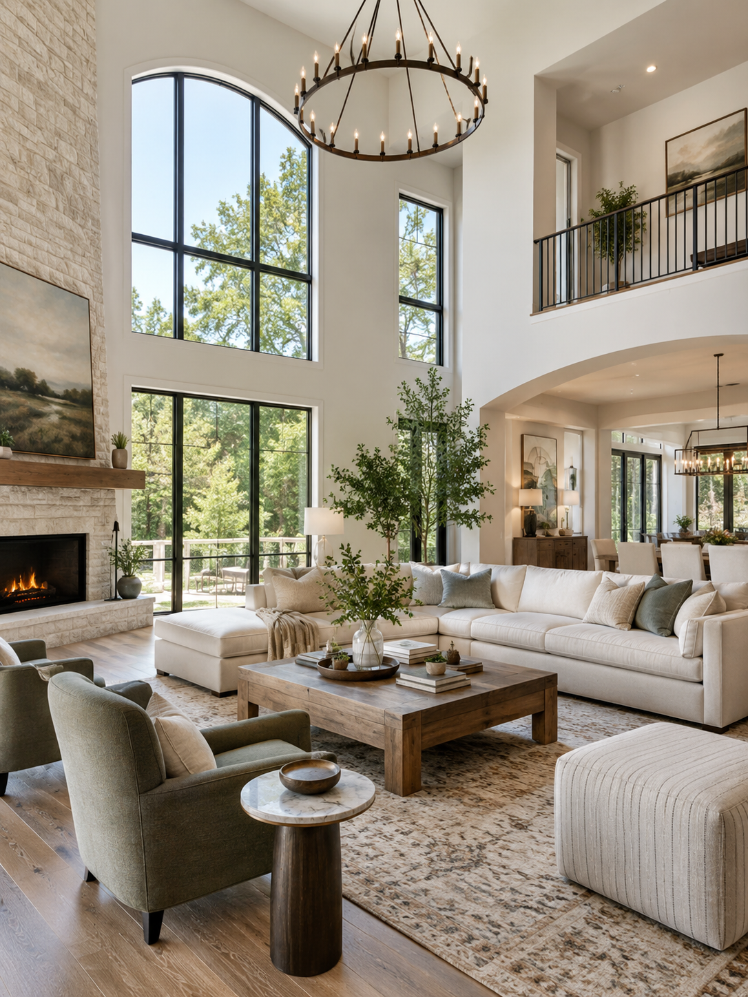 Luxury open concept living space