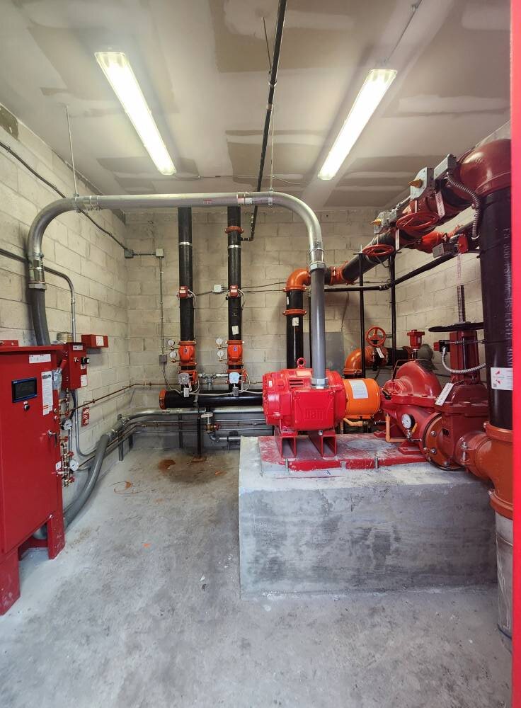 Commercial fire pump and mechanical room