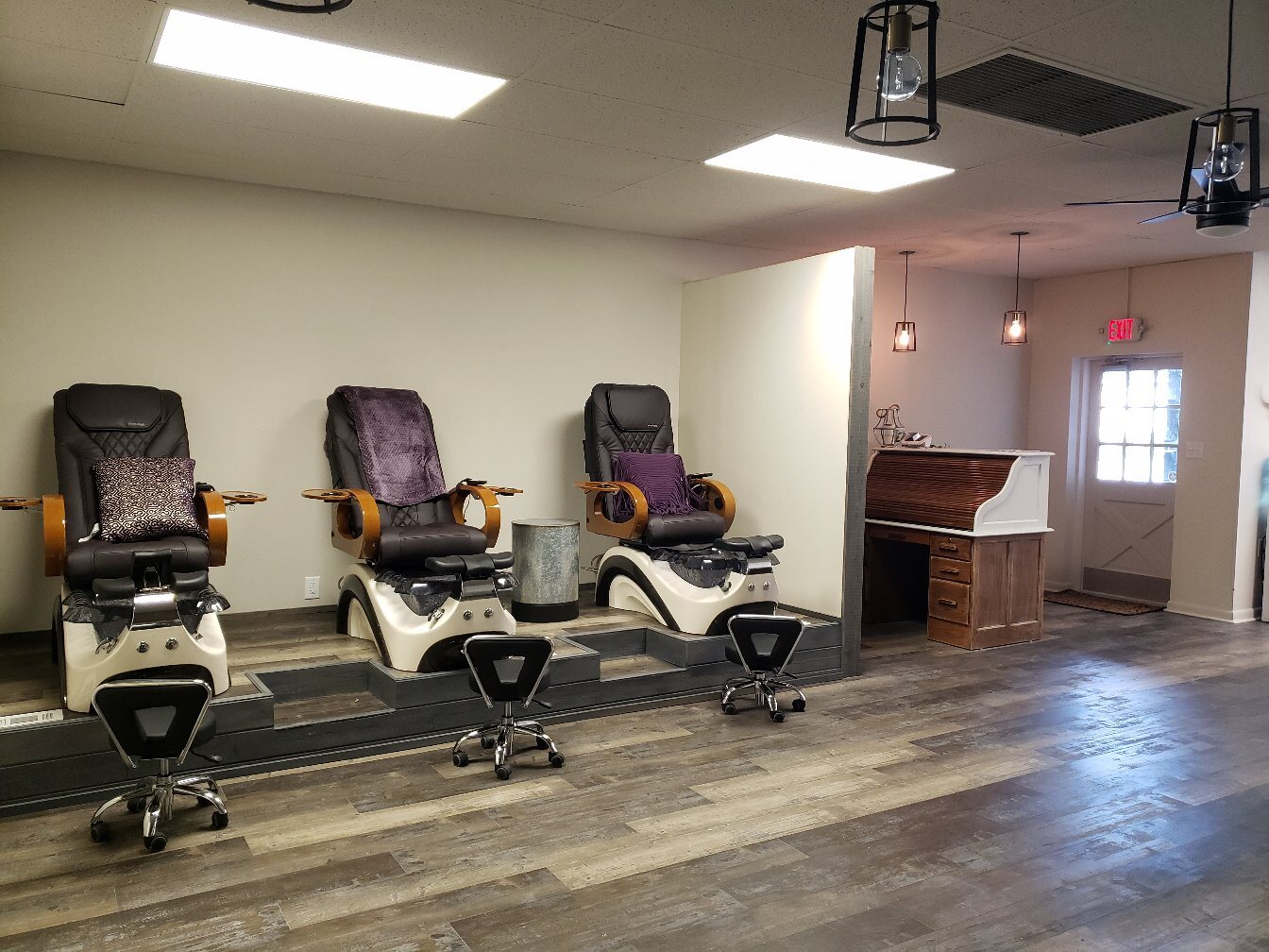 Commercial salon pedicure area