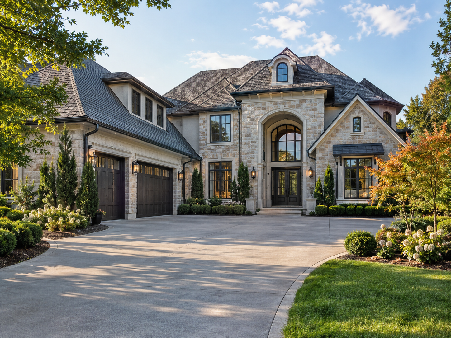 Upscale custom home exterior